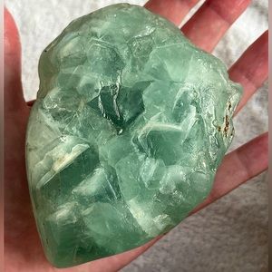 Large crystal decor Blue green fluorite polished raw crystal gemstone natural